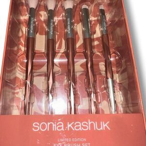 Sonia-rykiel Red and Brown Tools-and-brushes NEW GIFTABLE EYE BRUSH SET 5 PIECES
